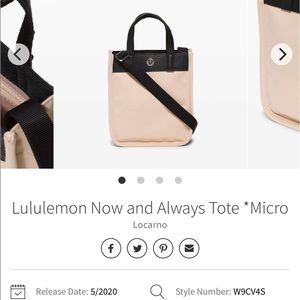 Lululemon now and always tote micro